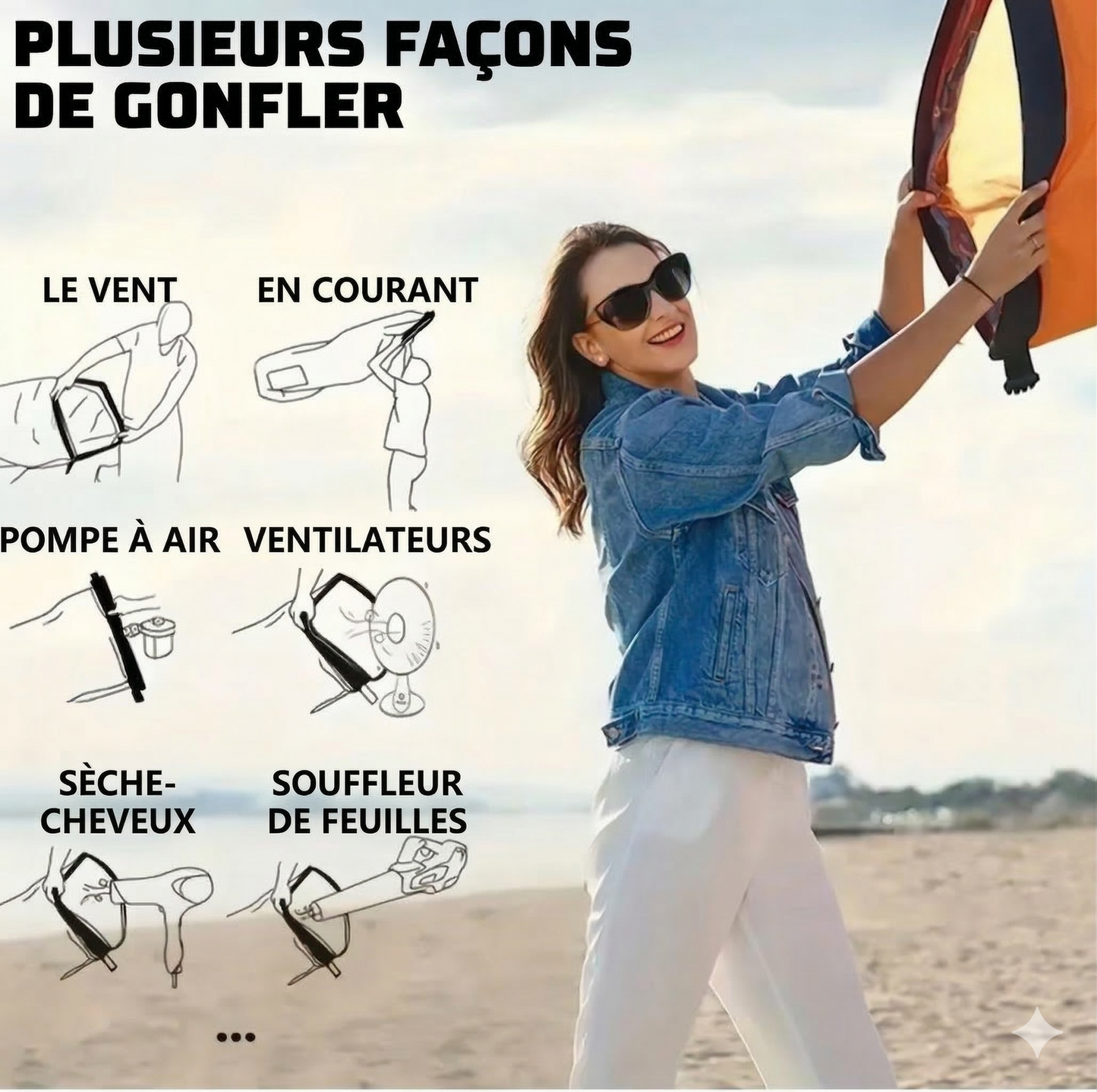 TerraVague™ – Sofa gonflable polyvalent pour terre et mer
