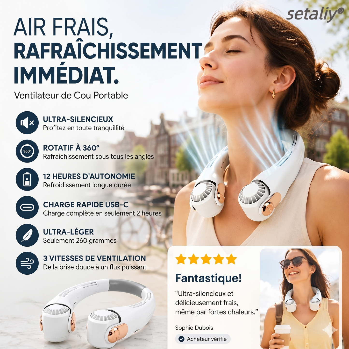 Neck 360 – Le ventilateur de cou rotatif et ultra-silencieux