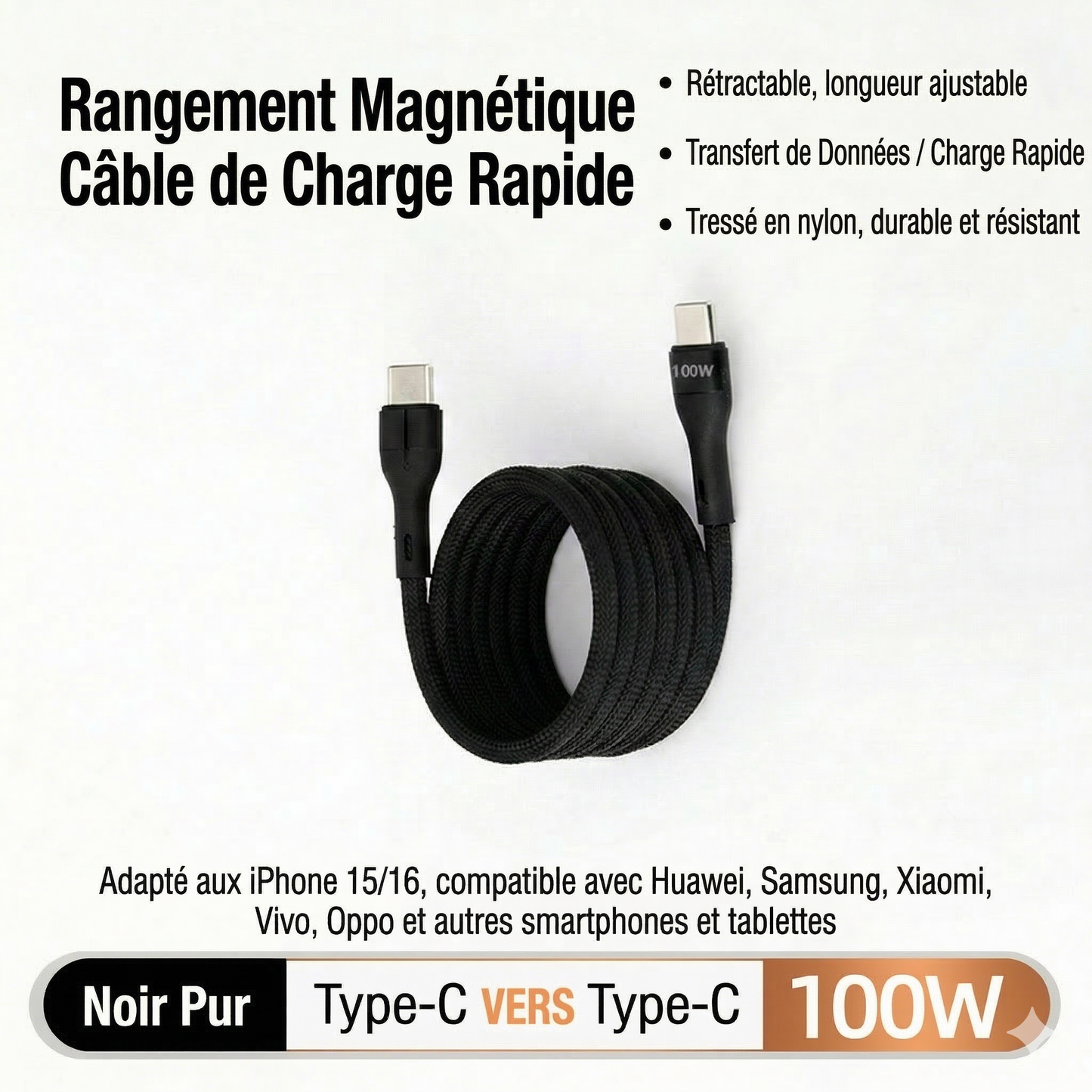 MagCord™ – Charge rapide sans nœuds pour tous vos appareils
