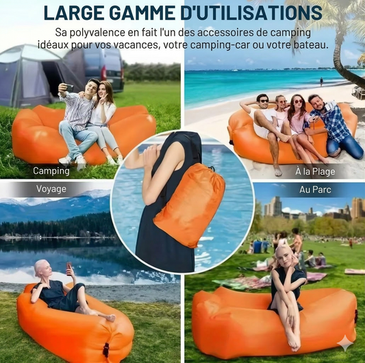 TerraVague™ – Sofa gonflable polyvalent pour terre et mer