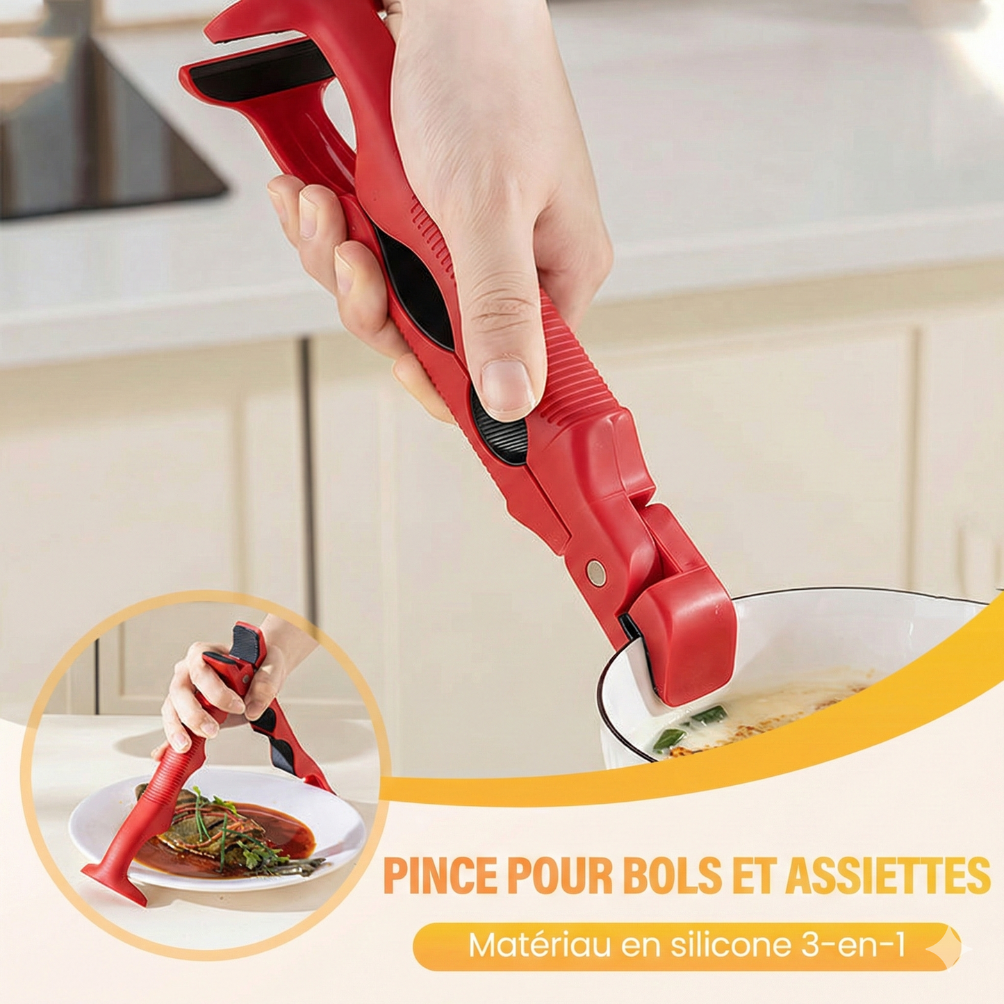 MultiGrip™-Pince de Cuisine 3-en-1 : Ne vous brûlez plus jamais les mains