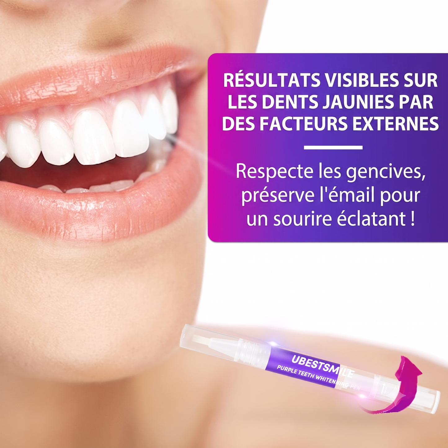 VioCorrect – La technologie de correction de couleur avancée pour neutraliser les sous-tons jaunes et révéler un sourire radieux