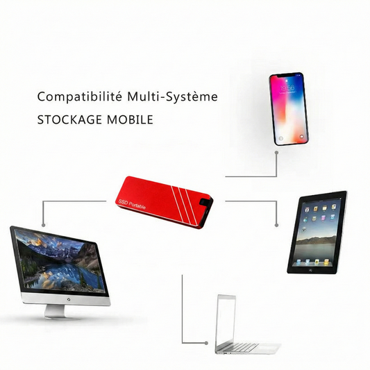 TurboStorage™ – Disque Dur Externe SSD Portable Ultra-Mini (Mise à jour 500 Go)