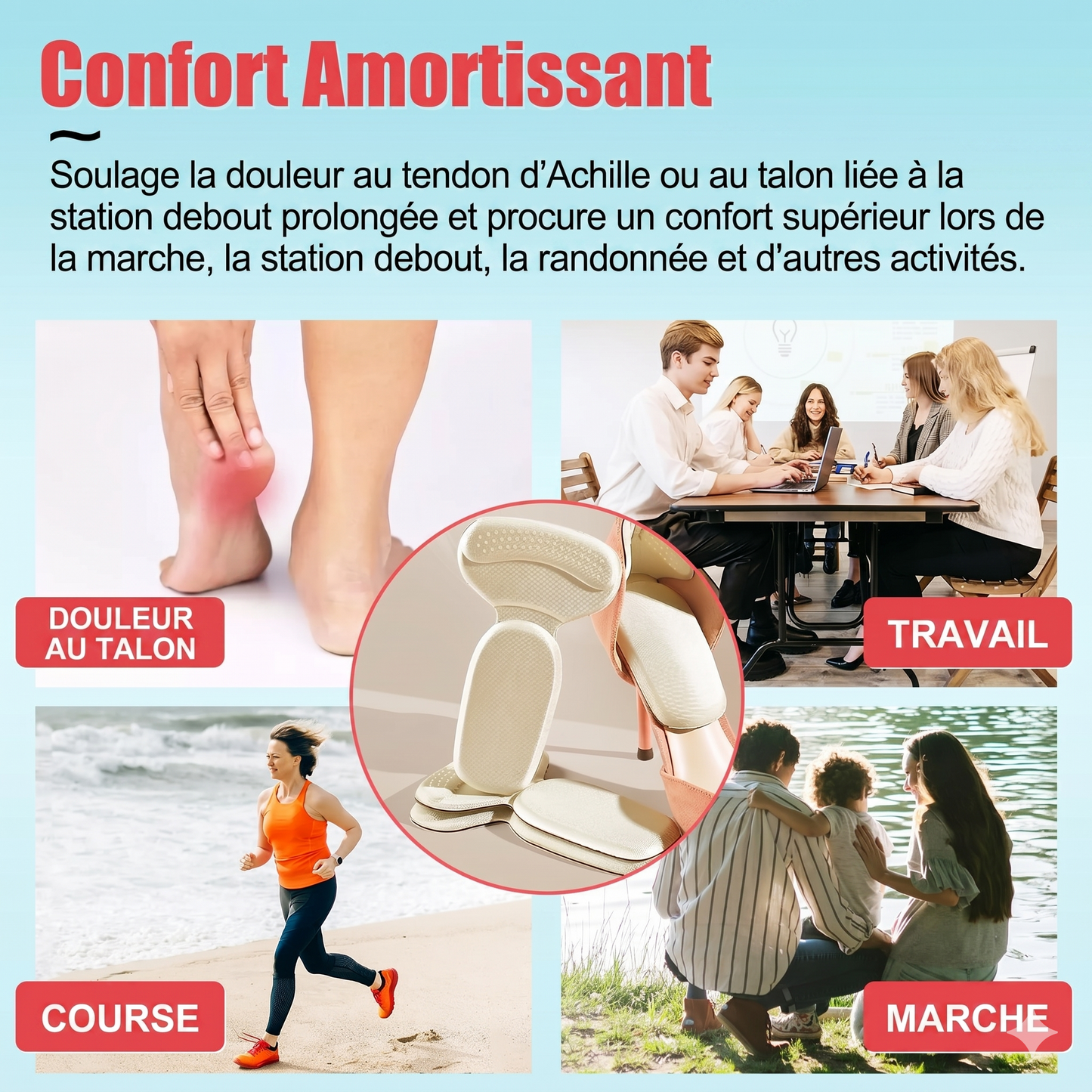 ComfyStep 2-en-1 – Le coussinet talon et semelle pour un confort absolu sans ampoules