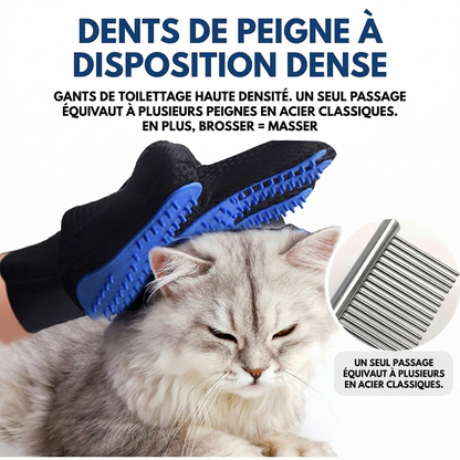 SoftPelage™ – Gants de massage en silicone souple pour l'épilation des poils d'animaux