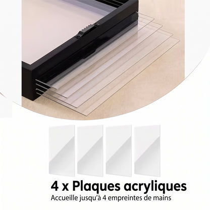 Cadre en bois pour empreintes transparentes – Kit souvenir familial DIY