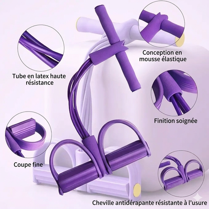 FitPedal™ – Système de résistance à 8 tubes pour sculpture musculaire et cardio à domicile