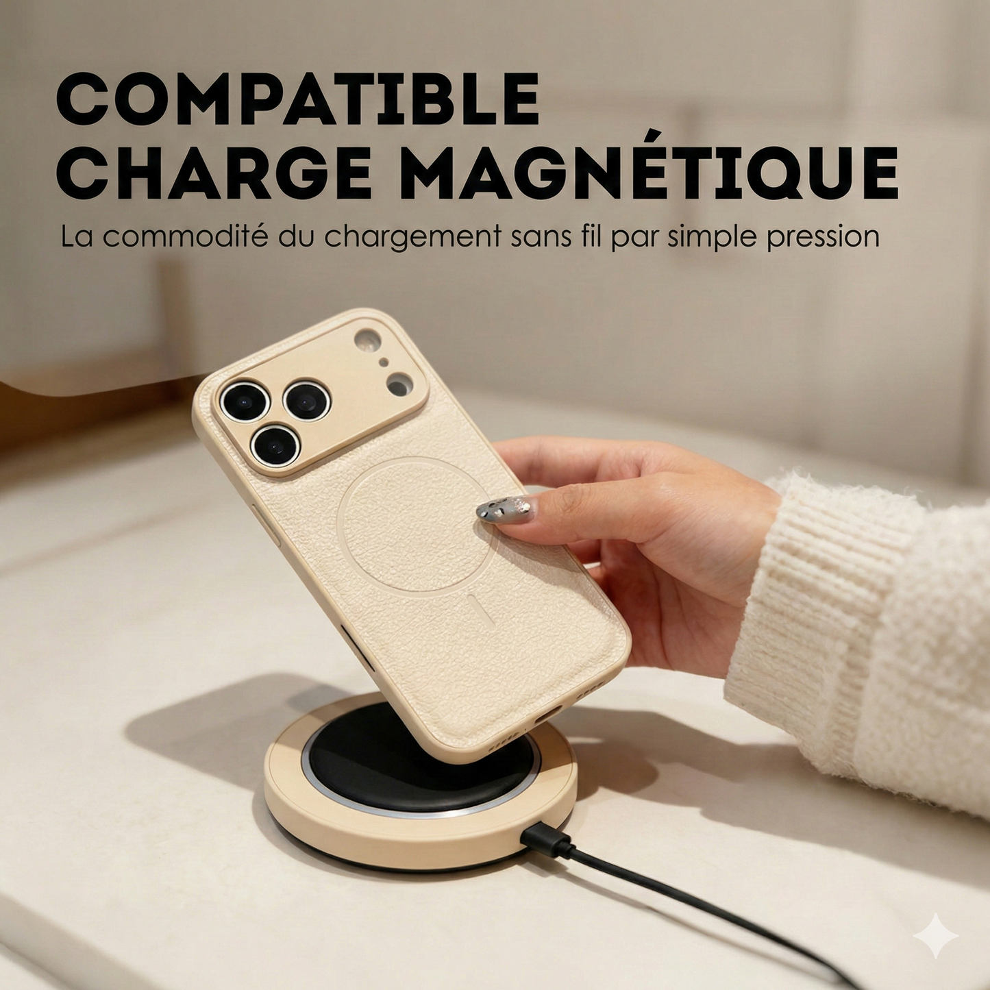 oque Magnétique Anti-Traces pour iPhone (Séries 12 à 17) – Protection Mat Anti-Empreintes & Compatible Charge Sans Fil