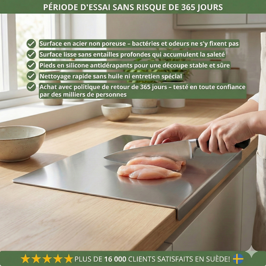 InoxBoard™ – L'hygiène absolue à chaque découpe