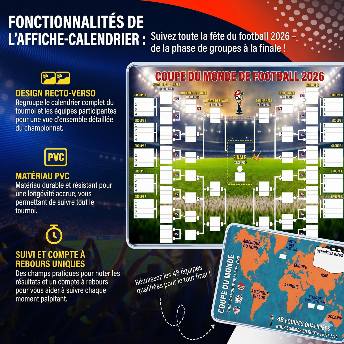 MundiaMap 2026 – Le poster-calendrier interactif des 48 nations