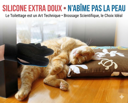 SoftPelage™ – Gants de massage en silicone souple pour l'épilation des poils d'animaux
