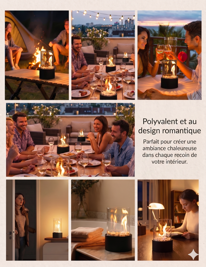 LumiFire – La cheminée de table au bioéthanol à flamme panoramique