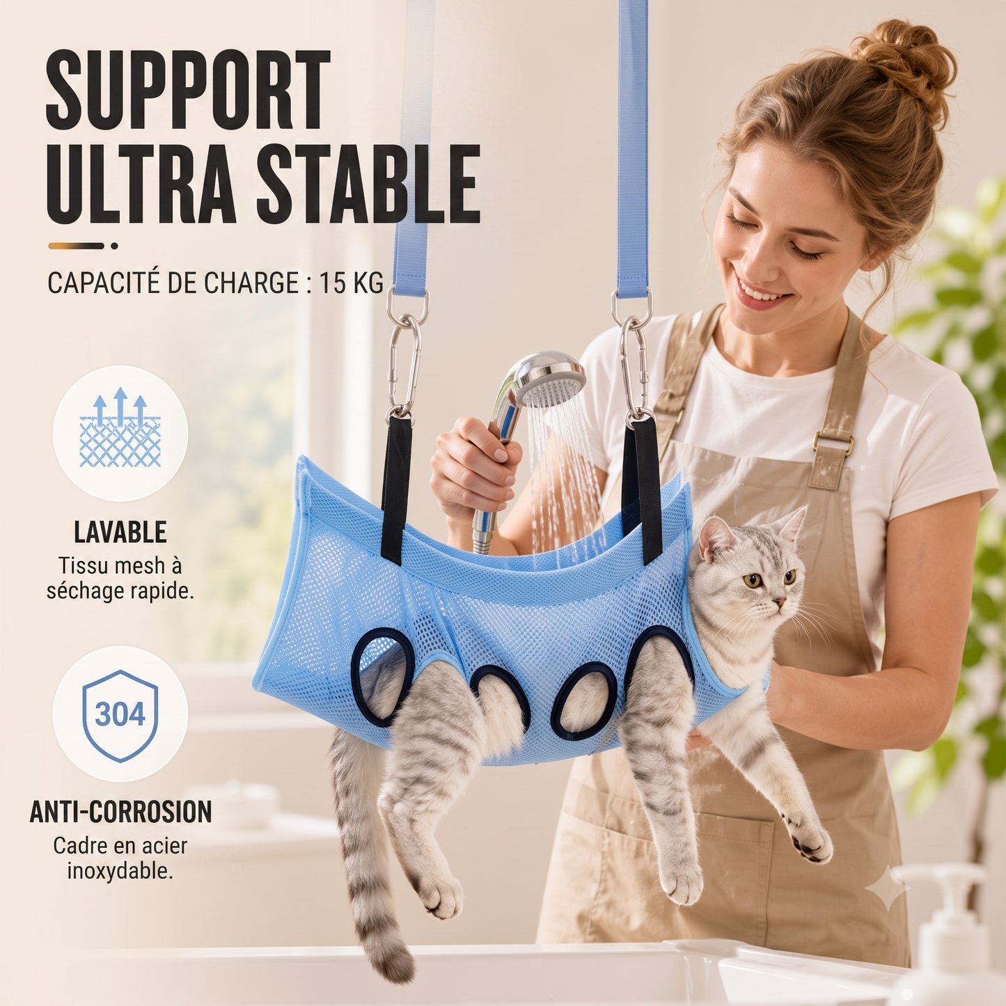FlexiPet – La conception à double usage pour basculer facilement entre table stable et hamac suspendu