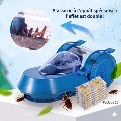 RoachTrap Pro – Le piège à cafards réutilisable et confiné pour une maison saine  （10 paquets d'appâts offerts）