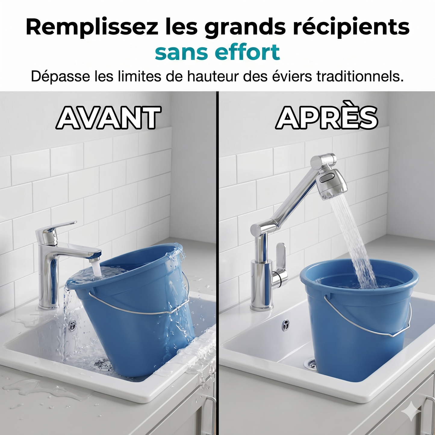 AquaPivot 1080 – L'embout de lavabo anti-éclaboussures pour une flexibilité maximale