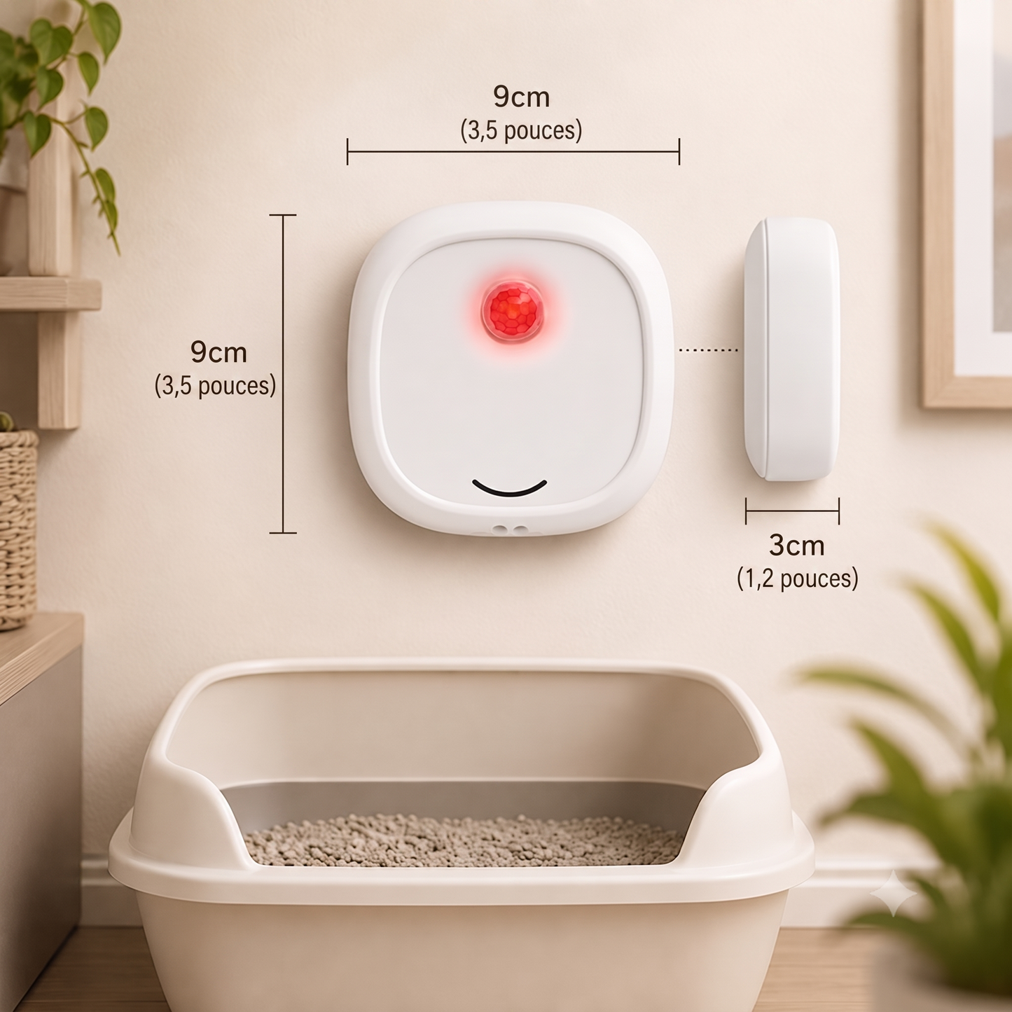 OdorFree – Purificateur d'air intelligent aux ions négatifs pour éliminer efficacement les odeurs