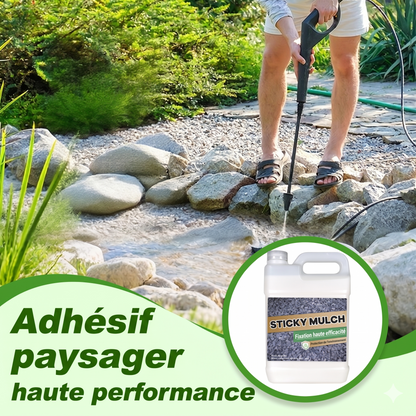 MulchGuard Pro – L'adhésif paysager ultra-puissant pour fixer votre paillis sous la pluie ou le soleil