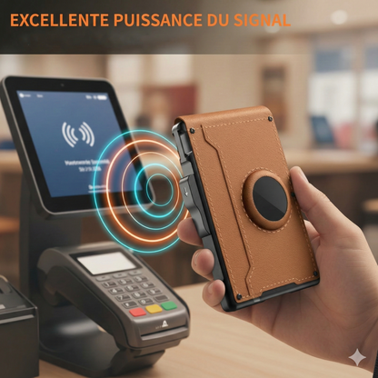 AirTrack™ – Portefeuille intelligent avec éjection fluide et slot AirTag