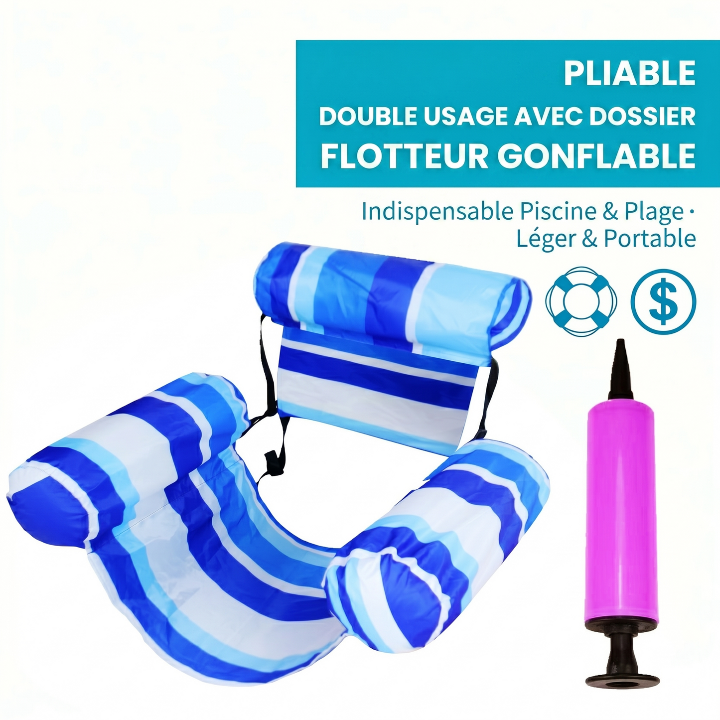 AquaLoung – Le siège ergonomique avec porte-gobelet intégré pour un confort chic et absolu sur l'eau
