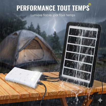 LumiCharge Pro – La station d'énergie solaire complète avec 3 ampoules LED indépendantes