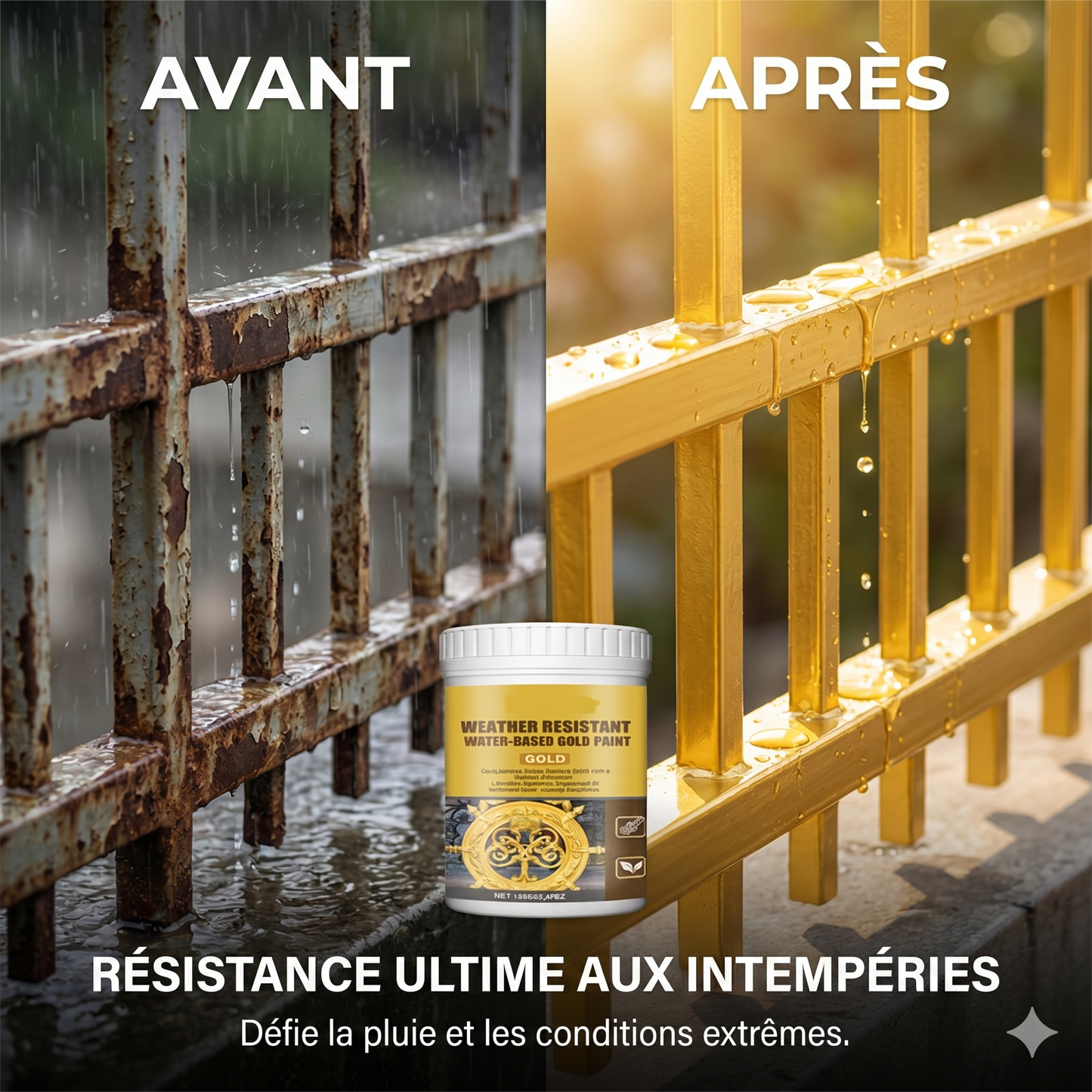 GoldShield Pro – La peinture dorée éclatante et résistante aux intempéries pour toutes vos surfaces