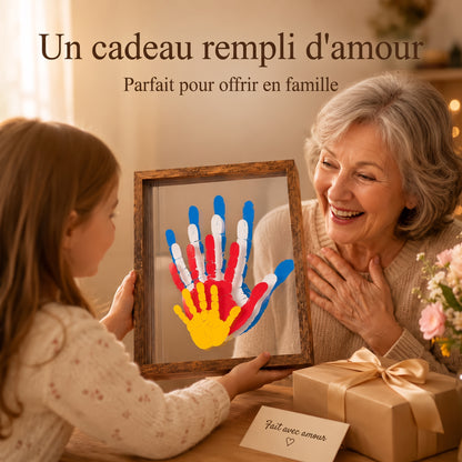 Cadre en bois pour empreintes transparentes – Kit souvenir familial DIY