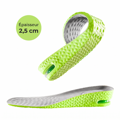InviLift – Semelles grandissantes invisibles sur coussin d'airRespirabilité optimale et action désodorisante naturelle