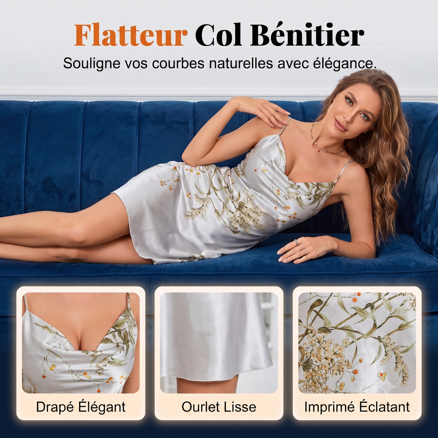 FloraSilk – La chemise de nuit florale soyeuse pour allier confort maximal et élégance absolue