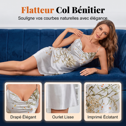 FloraSilk – La chemise de nuit florale soyeuse pour allier confort maximal et élégance absolue