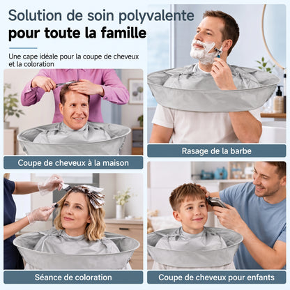 CleanCut – Le bavoir de coiffure imperméable à gouttière