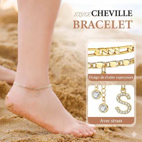 LayerChic Duo – L'ensemble de 2 bracelets de cheville pour un style superposé ultra-tendance