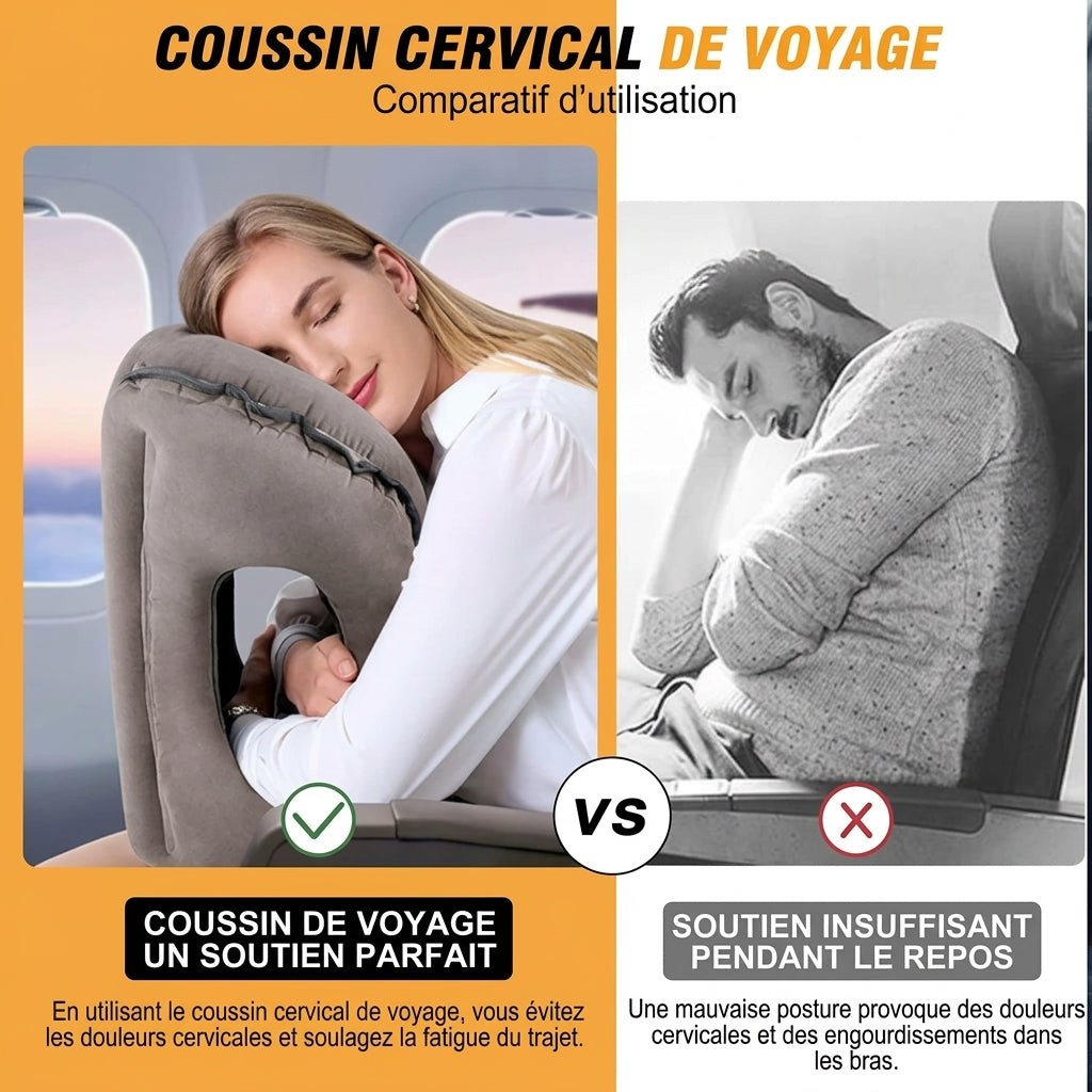SleepCloud – Le coussin de voyage ergonomique gonflable