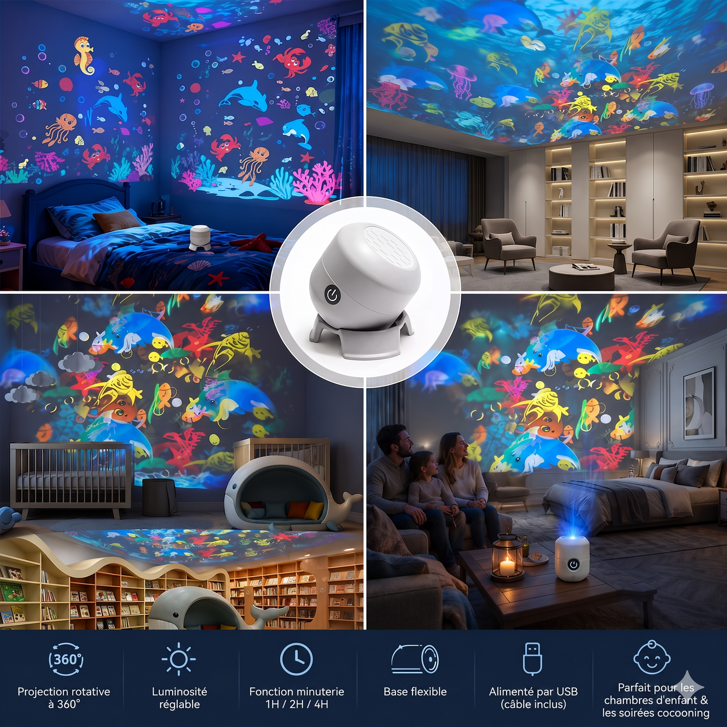 OceanDream Aurora – Le projecteur immersif qui transforme vos nuits en oasis magique