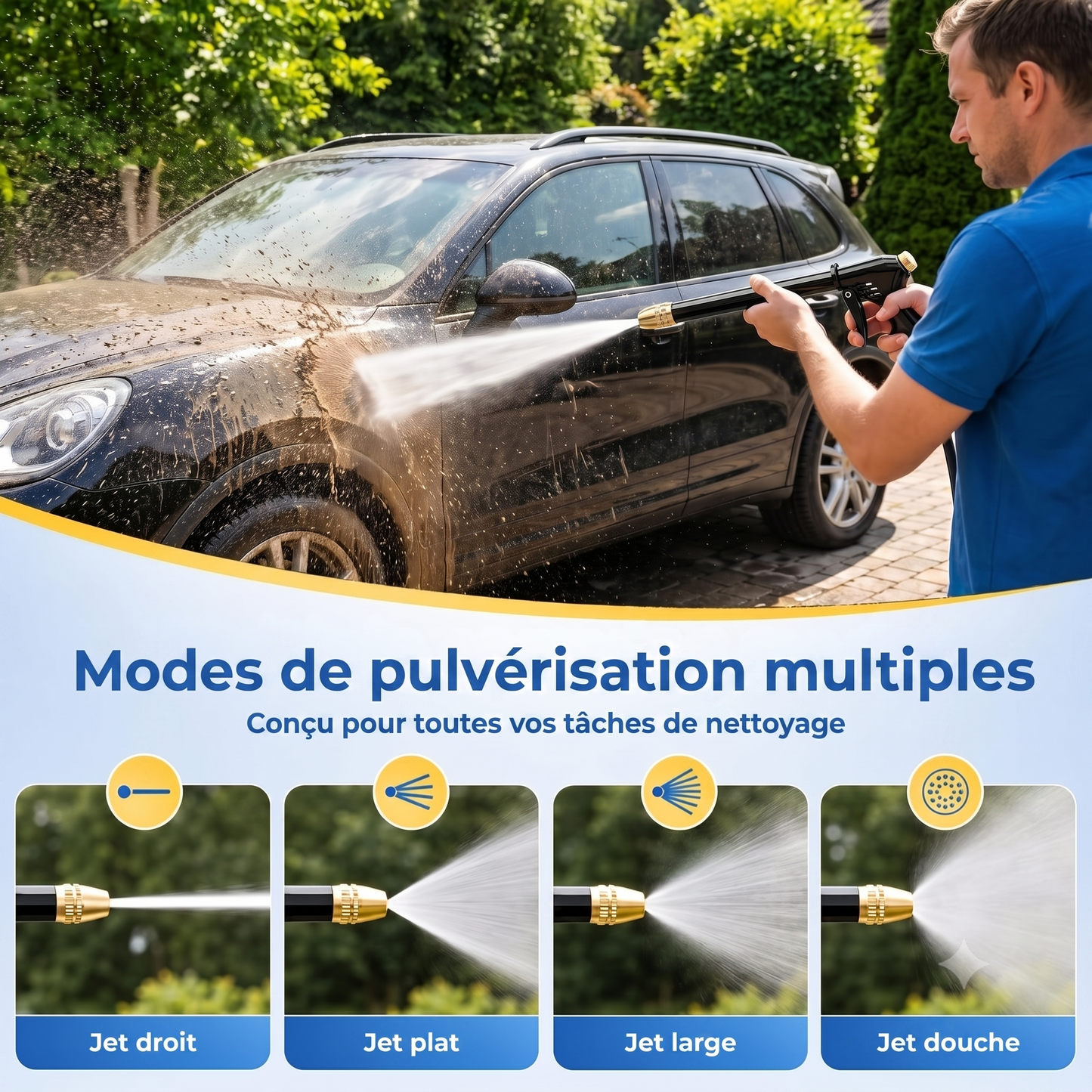 AquaJet Foam – Le pistolet haute pression 2-en-1 avec réservoir à mousse