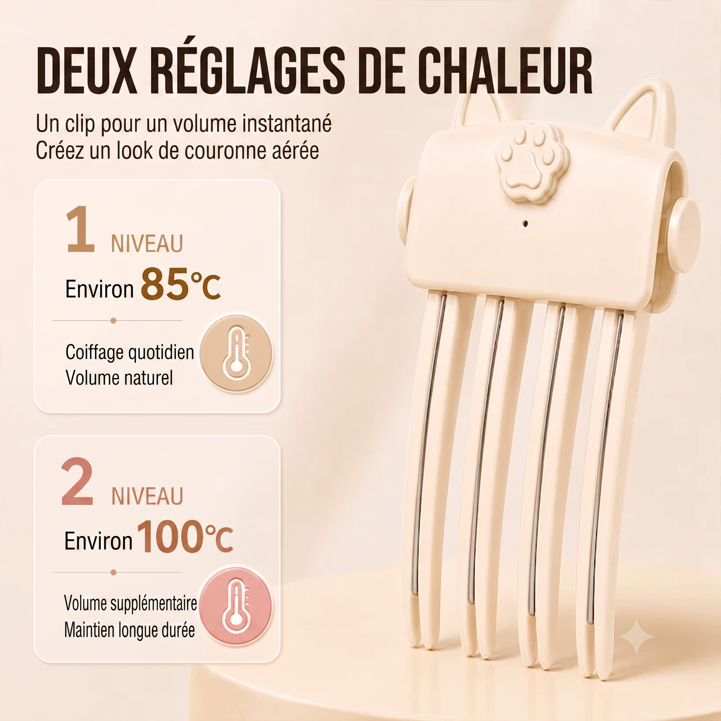 VoluRoot – Pince chauffante sans fil pour un volume généreux dès la racine
