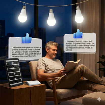 LumiCharge Pro – La station d'énergie solaire complète avec 3 ampoules LED indépendantes