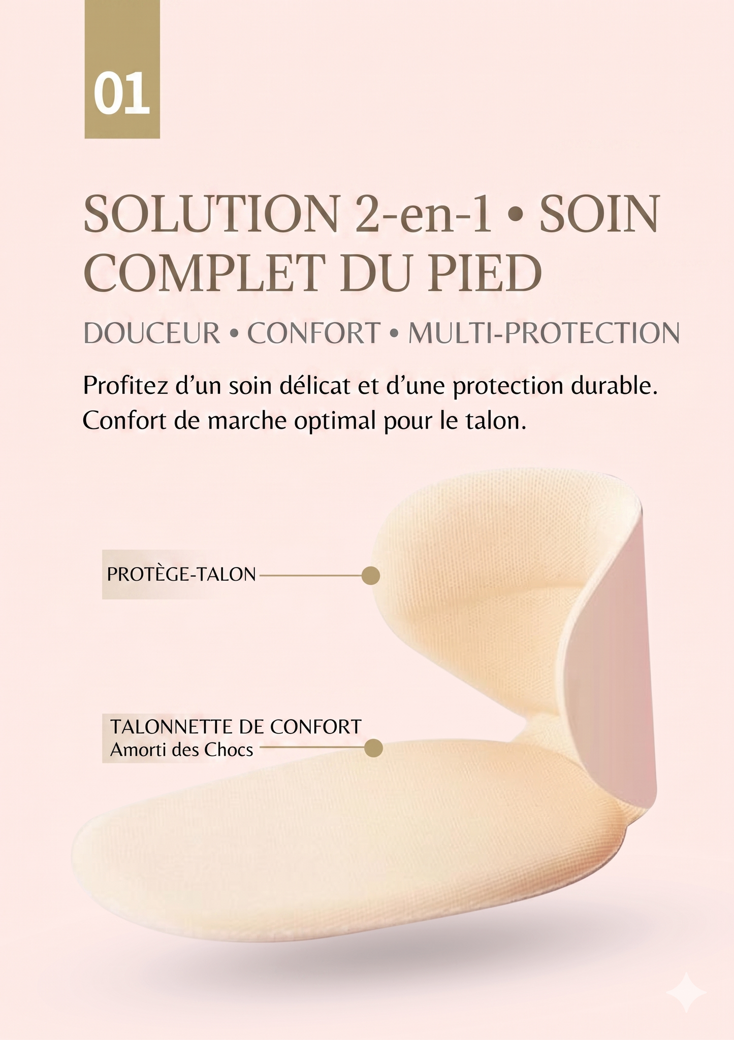 ComfyStep 2-en-1 – Le coussinet talon et semelle pour un confort absolu sans ampoules
