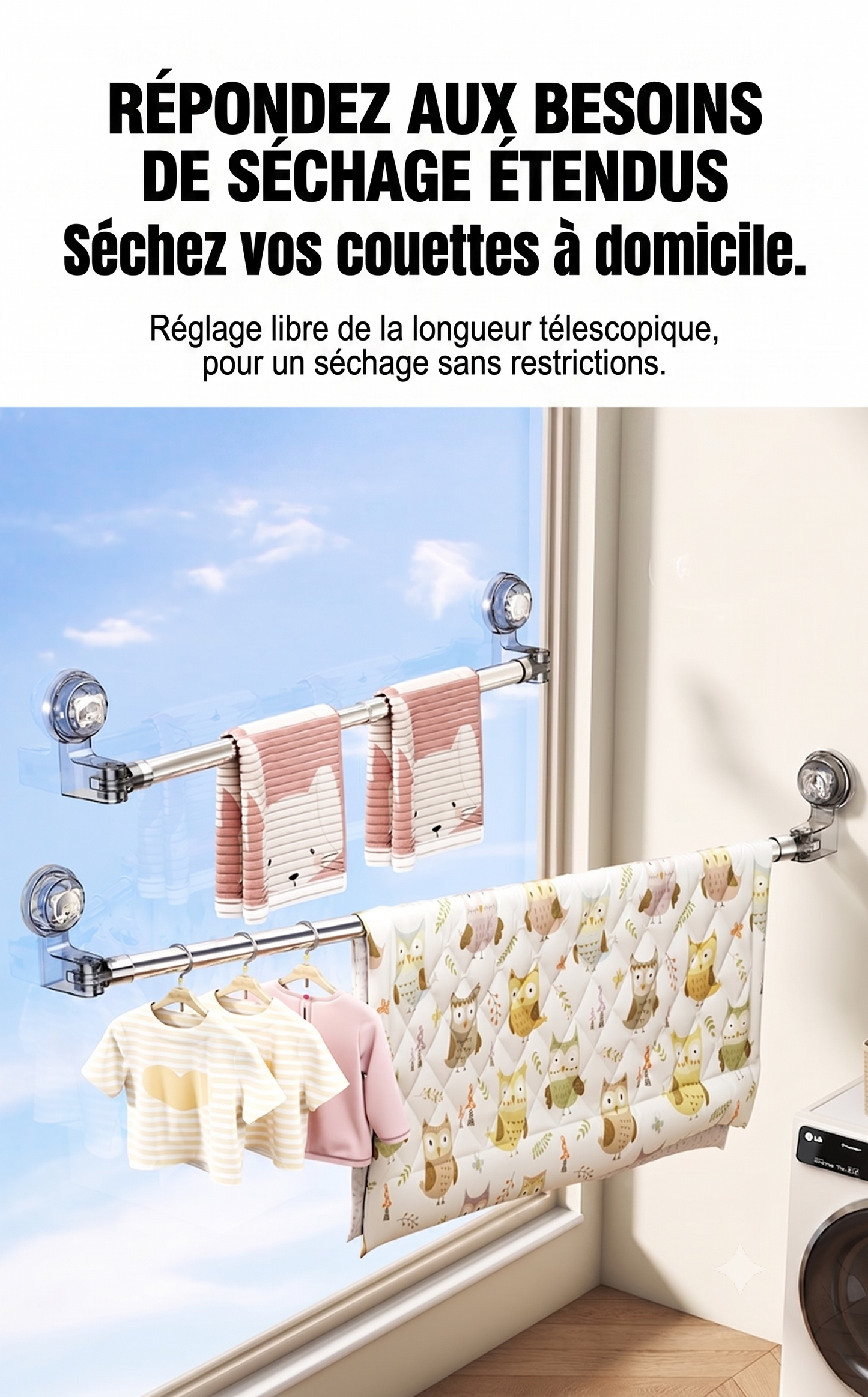 SuctionRack 360 – La barre en acier inoxydable extensible pour tous vos espaces