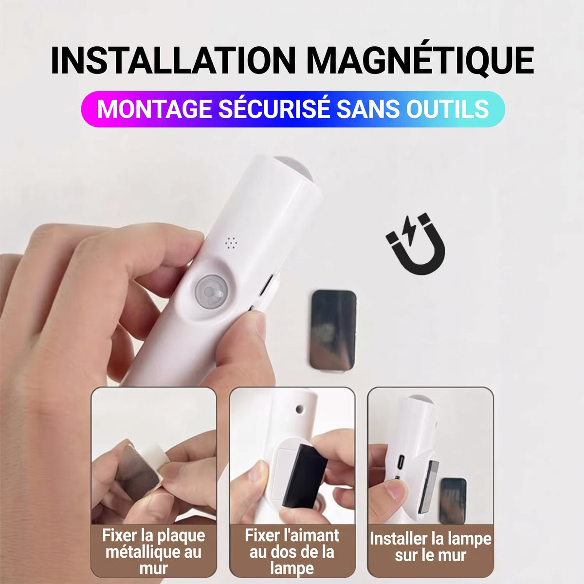 LumiMotion – L'applique murale magnétique RGB à détecteur de mouvement
