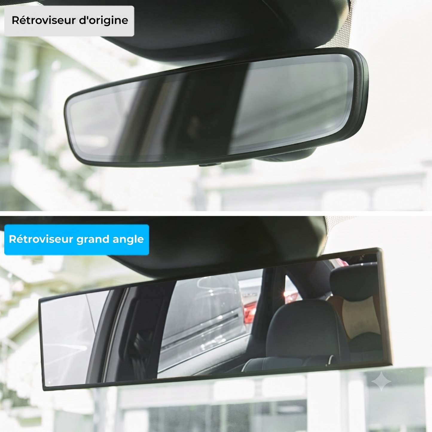 PanoView – Rétroviseur panoramique à clipser pour doubler votre visibilité et éliminer efficacement les angles morts
