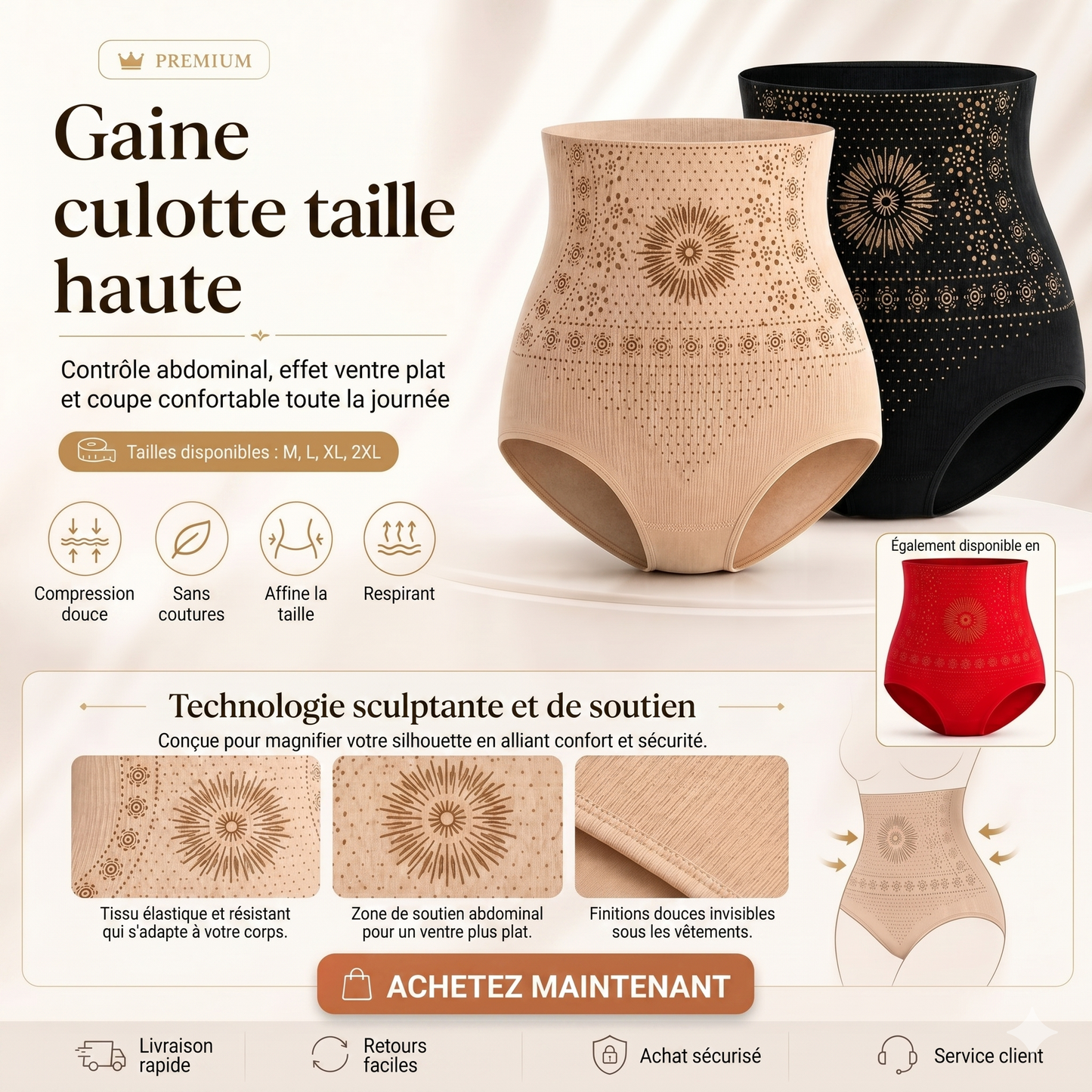 SilhouettePro – Le sous-vêtement sculptant et liftant à effet ventre plat