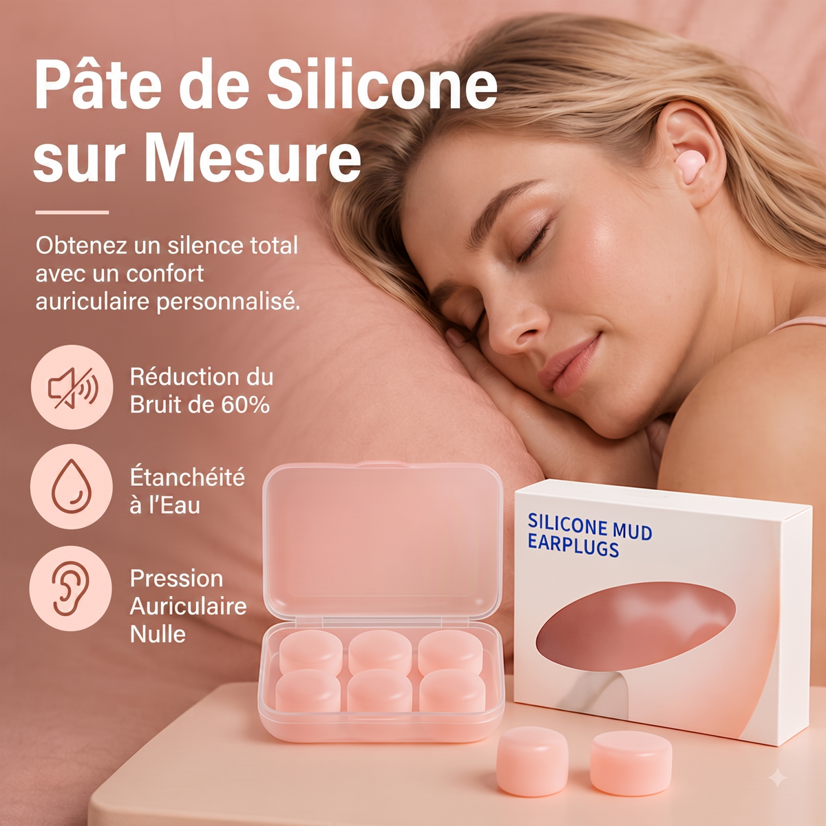 AquaQuiet – Bouchons d'oreille moulables en silicone