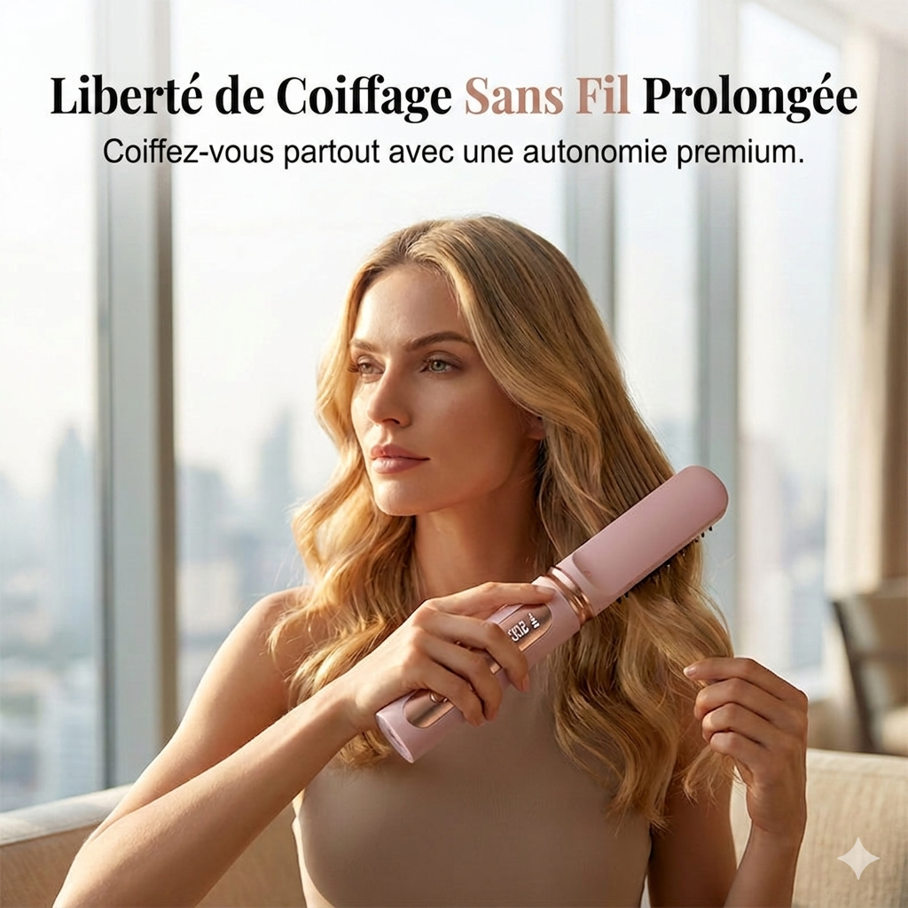 LissGo – La brosse lissante sans fil pour un coiffage nomade et professionnel en toute liberté