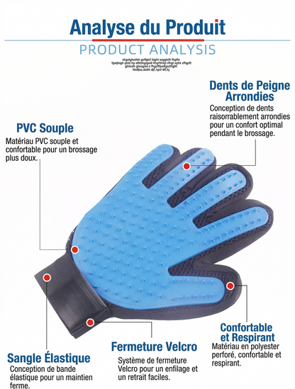 SoftPelage™ – Gants de massage en silicone souple pour l'épilation des poils d'animaux