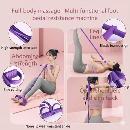 FitPedal™ – Système de résistance à 8 tubes pour sculpture musculaire et cardio à domicile