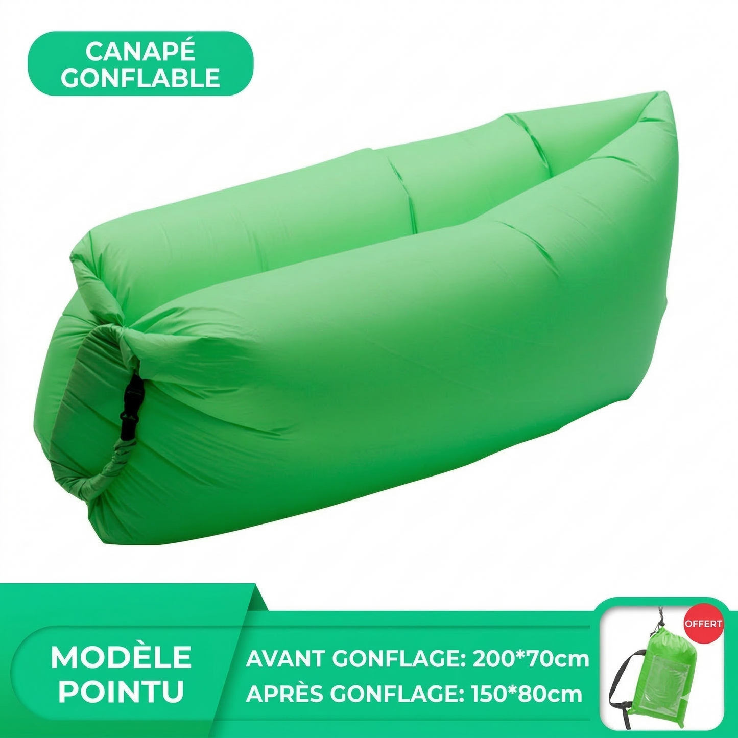 TerraVague™ – Sofa gonflable polyvalent pour terre et mer