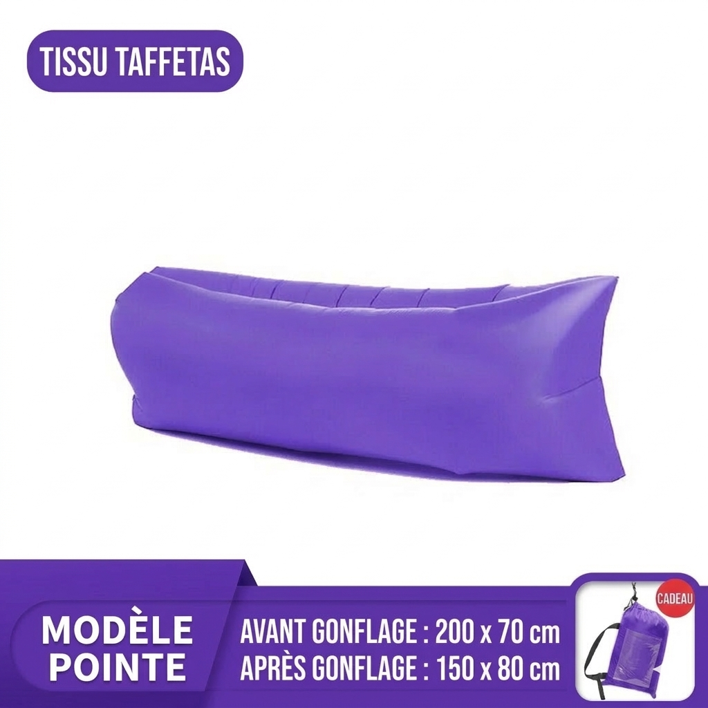 TerraVague™ – Sofa gonflable polyvalent pour terre et mer