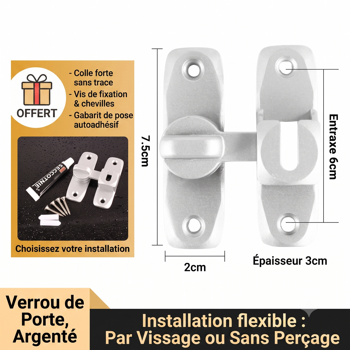 FlexiLock – Verrou universel rabattable à 90° ou 180°