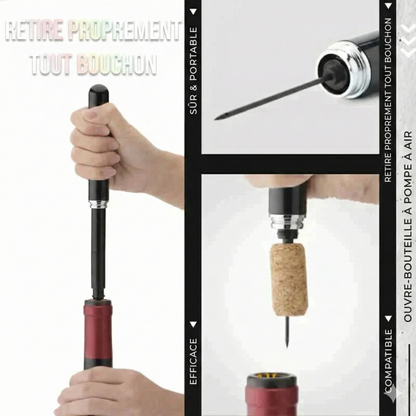 Tire-Bouchon à Pompe à Air - Bec verseur GRATUIT avec votre commande