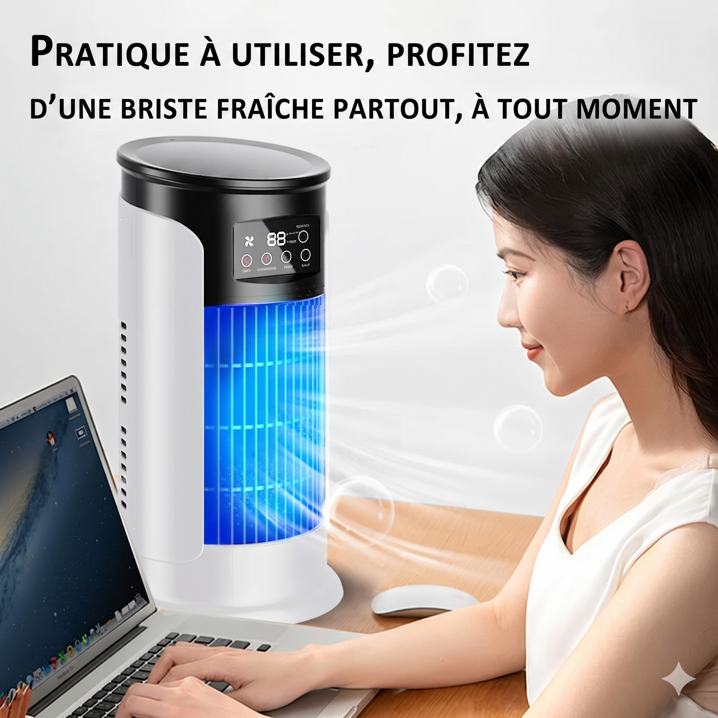 BreezeCube – Le refroidisseur d'air 3-en-1 portable et silencieux
